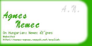 agnes nemec business card